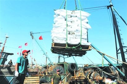 青島遠(yuǎn)洋捕撈船出海半月滿(mǎn)倉(cāng)歸來(lái) 打撈海貨60多萬(wàn)斤